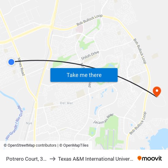Potrero Court, 310 to Texas A&M International University map