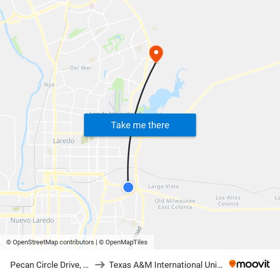 Pecan Circle Drive, 4103 to Texas A&M International University map