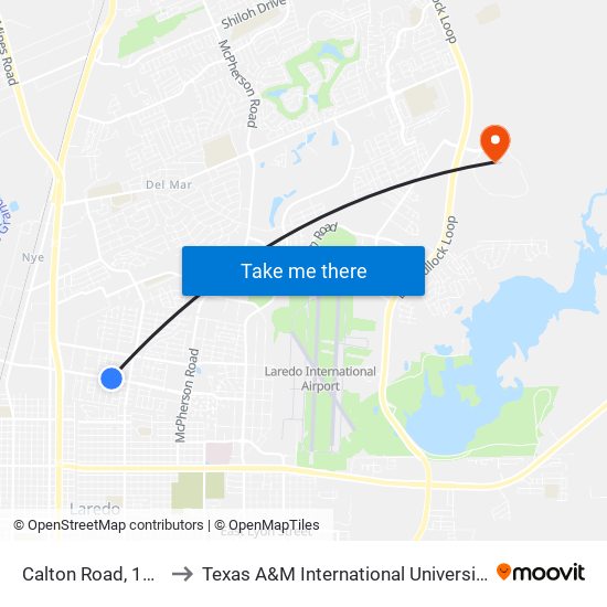 Calton Road, 102 to Texas A&M International University map