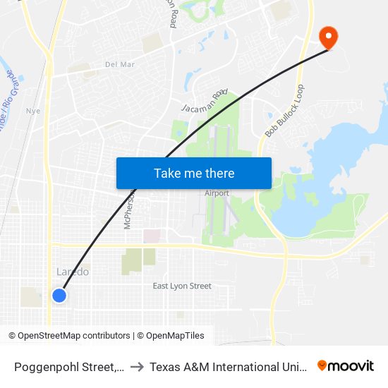 Poggenpohl Street, 505 to Texas A&M International University map
