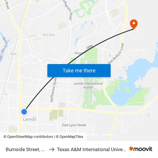 Burnside Street, 515 to Texas A&M International University map