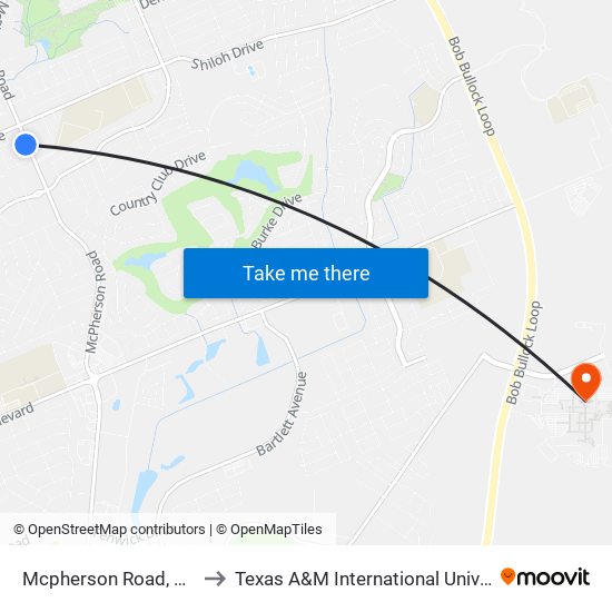 Mcpherson Road, 9066 to Texas A&M International University map