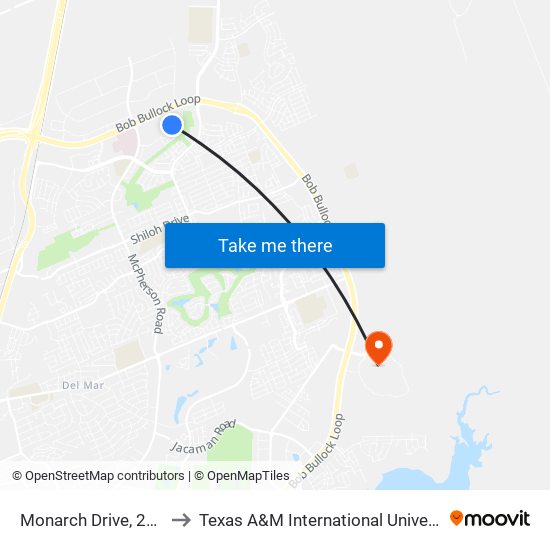 Monarch Drive, 2451 to Texas A&M International University map