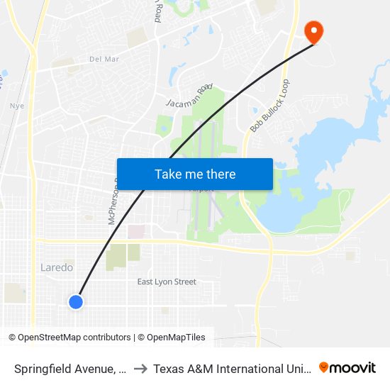 Springfield Avenue, 2320 to Texas A&M International University map