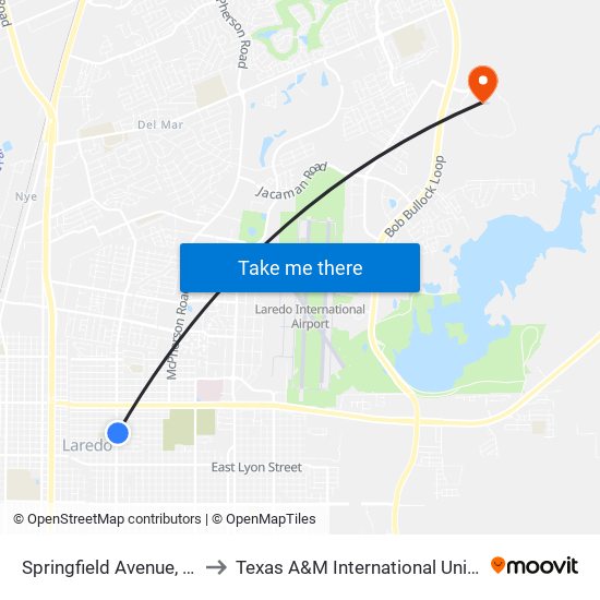 Springfield Avenue, 3319 to Texas A&M International University map