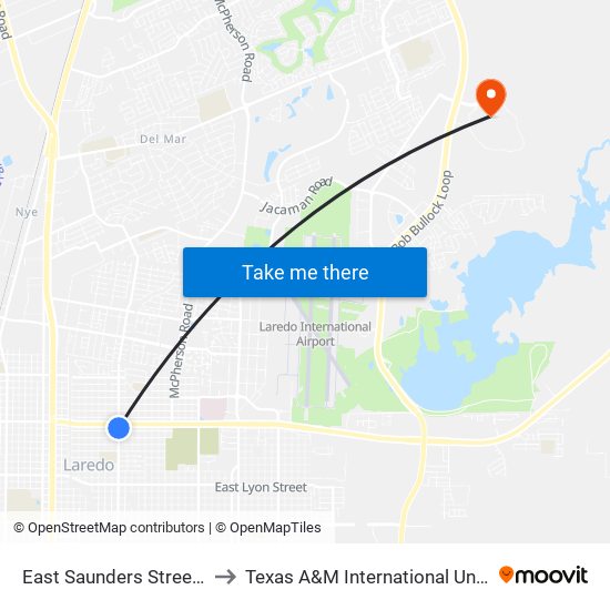 East Saunders Street, 317 to Texas A&M International University map