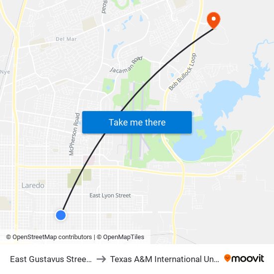 East Gustavus Street, 810 to Texas A&M International University map