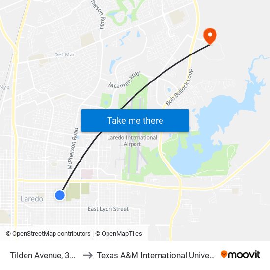 Tilden Avenue, 3313 to Texas A&M International University map