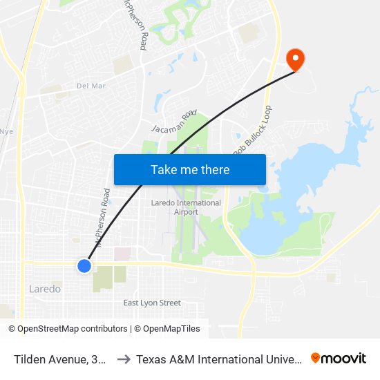 Tilden Avenue, 3706 to Texas A&M International University map