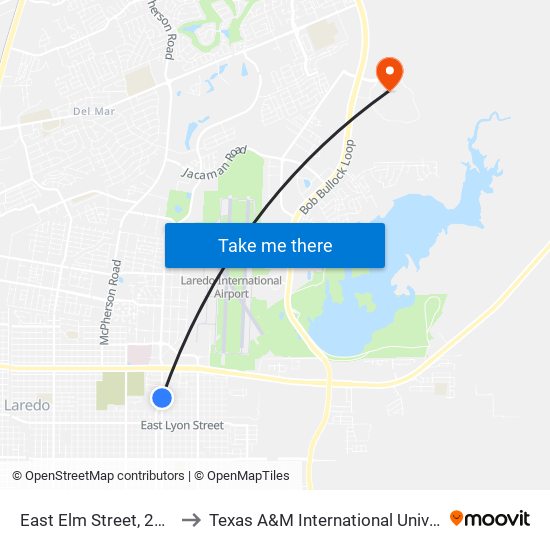 East Elm Street, 2202a to Texas A&M International University map