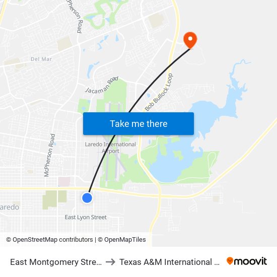 East Montgomery Street, 2522 to Texas A&M International University map