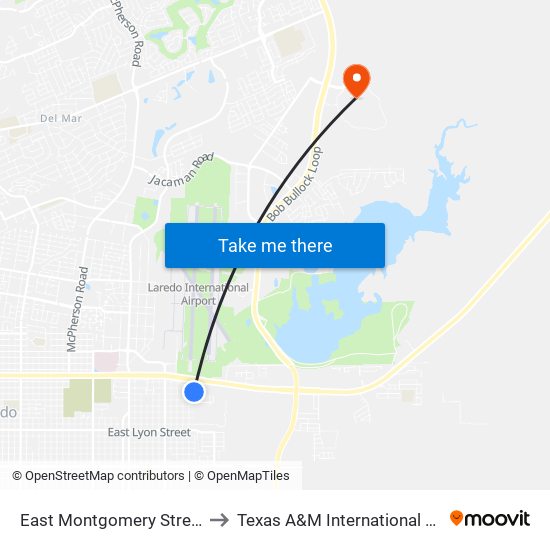 East Montgomery Street, 3212 to Texas A&M International University map