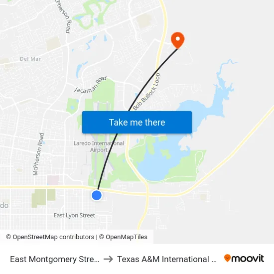 East Montgomery Street, 3212 to Texas A&M International University map