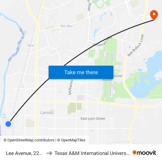 Lee Avenue, 2217 to Texas A&M International University map