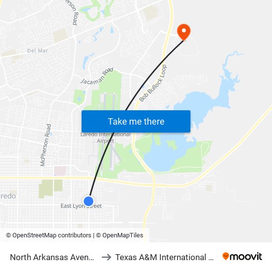 North Arkansas Avenue, 3007 to Texas A&M International University map