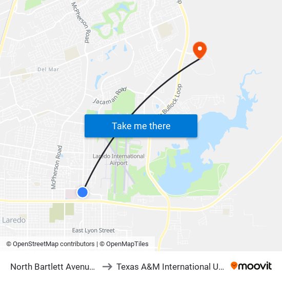 North Bartlett Avenue, 4224 to Texas A&M International University map