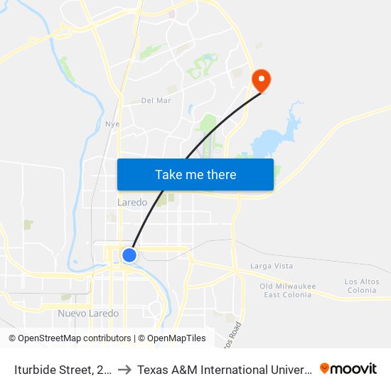 Iturbide Street, 213 to Texas A&M International University map