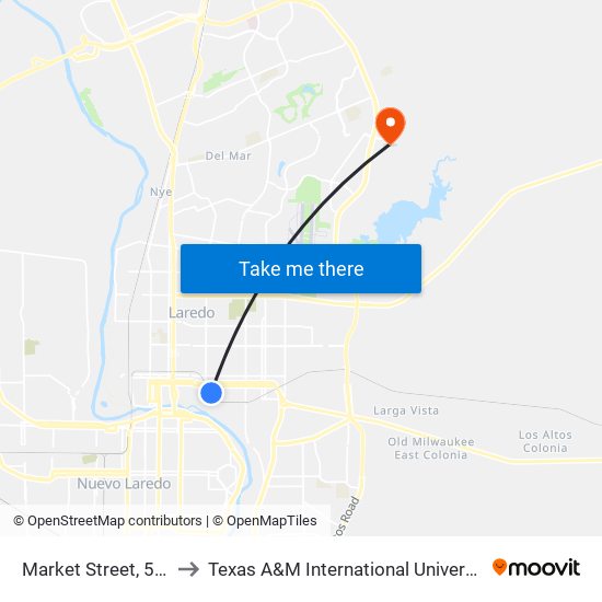 Market Street, 504 to Texas A&M International University map