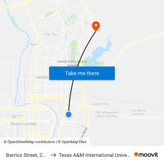 Barrios Street, 2808 to Texas A&M International University map