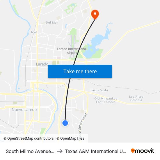 South Milmo Avenue, 3520 to Texas A&M International University map