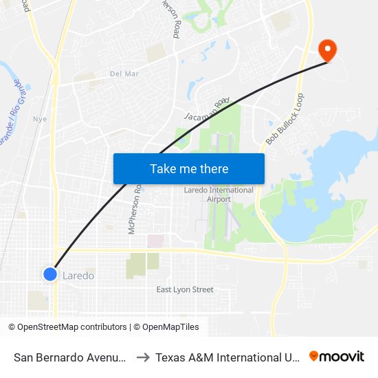 San Bernardo Avenue, 2901 to Texas A&M International University map