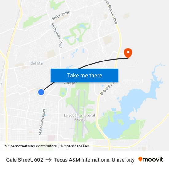 Gale Street, 602 to Texas A&M International University map