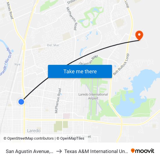 San Agustin Avenue, 4419 to Texas A&M International University map
