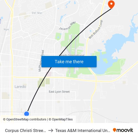 Corpus Christi Street, 363 to Texas A&M International University map