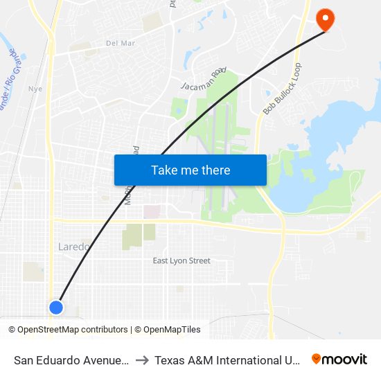 San Eduardo Avenue, 1402 to Texas A&M International University map