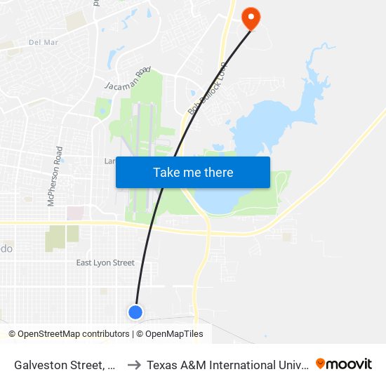 Galveston Street, 3217 to Texas A&M International University map