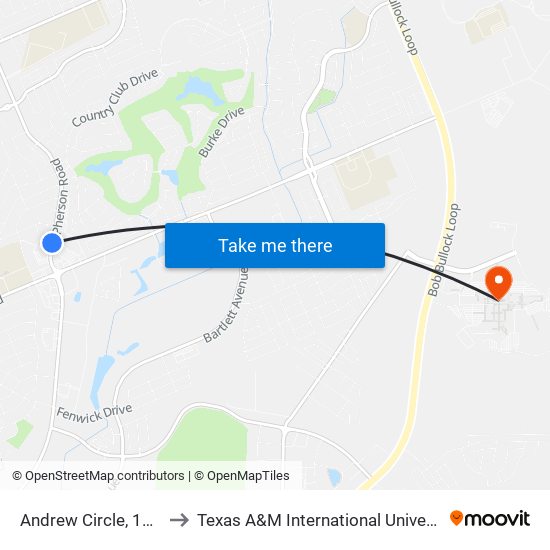 Andrew Circle, 1219 to Texas A&M International University map