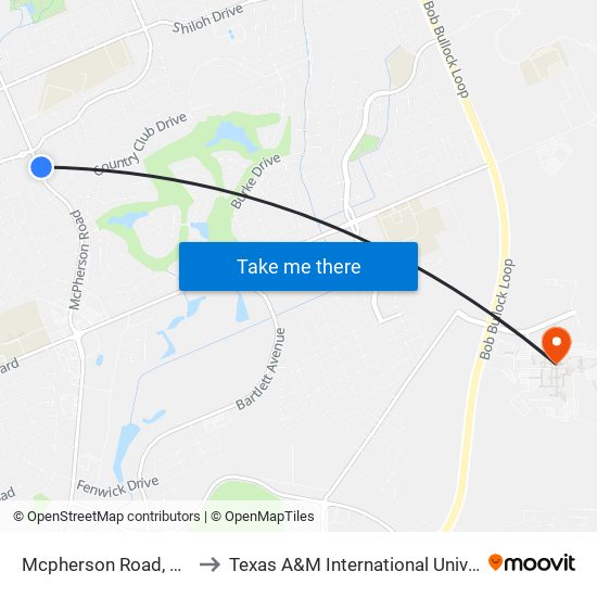Mcpherson Road, 6999 to Texas A&M International University map
