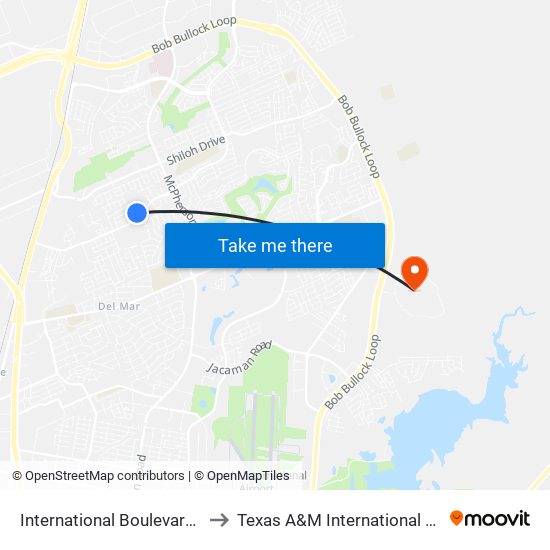 International Boulevard, 10708 to Texas A&M International University map