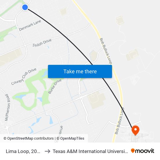 Lima Loop, 2078 to Texas A&M International University map