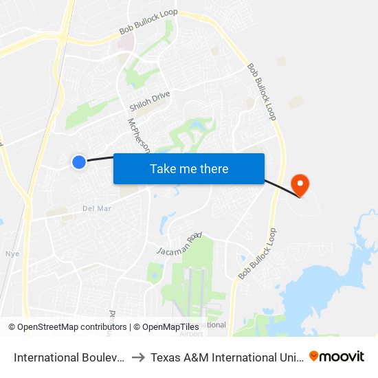 International Boulevard, 2 to Texas A&M International University map