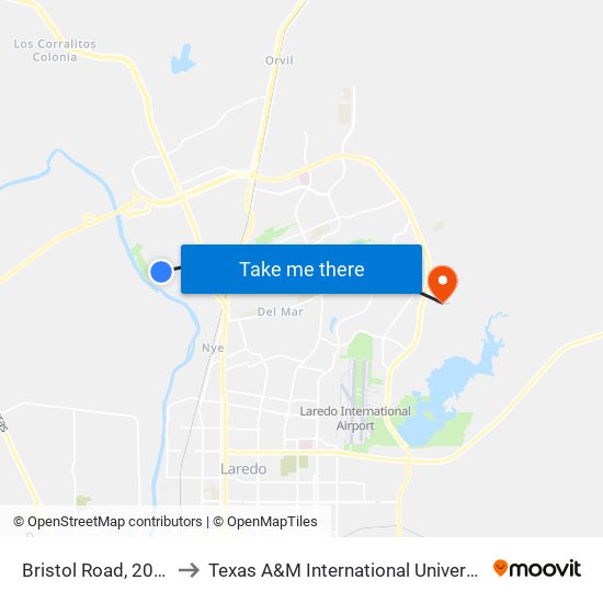 Bristol Road, 2046 to Texas A&M International University map