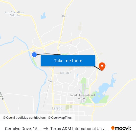 Cerralvo Drive, 15100 to Texas A&M International University map