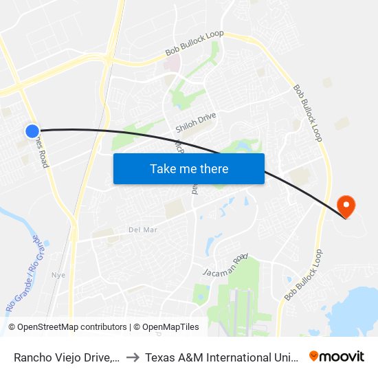 Rancho Viejo Drive, 605 to Texas A&M International University map