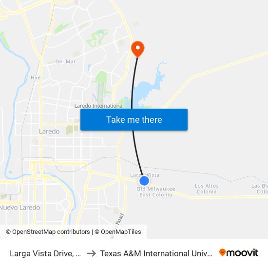 Larga Vista Drive, 117 to Texas A&M International University map