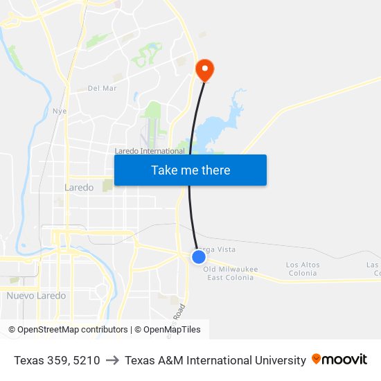 Texas 359, 5210 to Texas A&M International University map