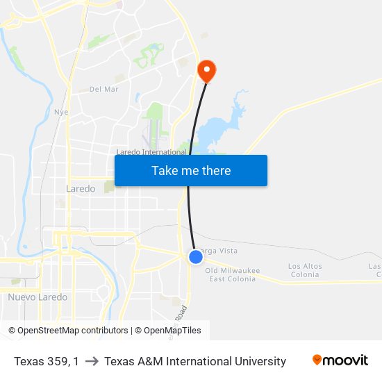 Texas 359, 1 to Texas A&M International University map