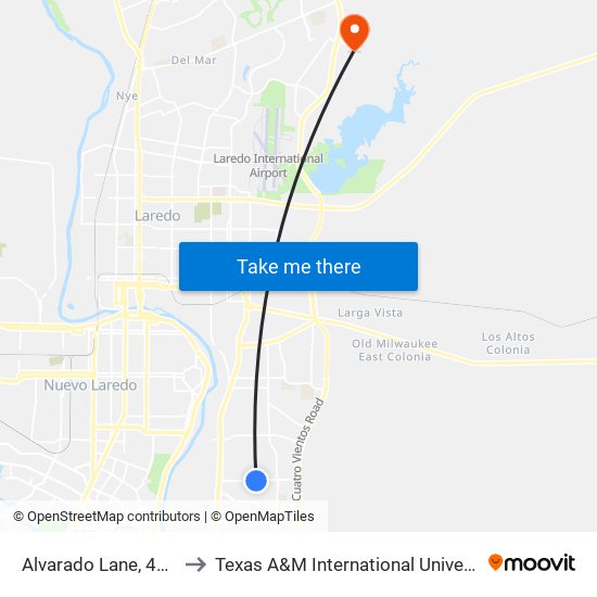 Alvarado Lane, 4502 to Texas A&M International University map