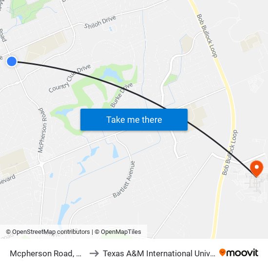 Mcpherson Road, 9066 to Texas A&M International University map