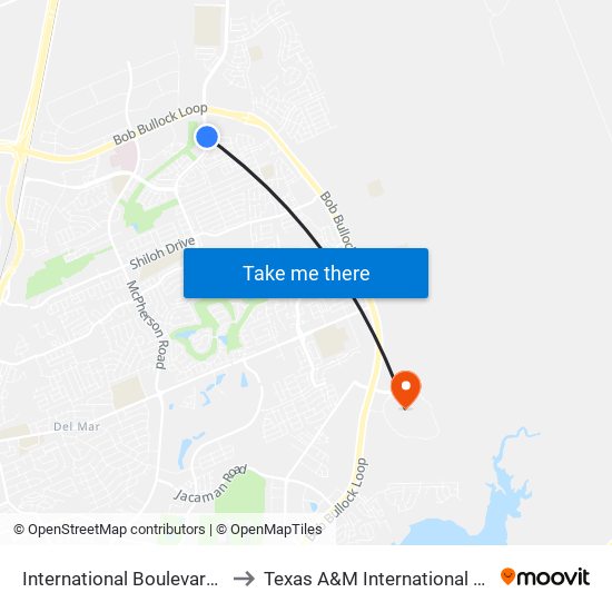 International Boulevard, 10708 to Texas A&M International University map