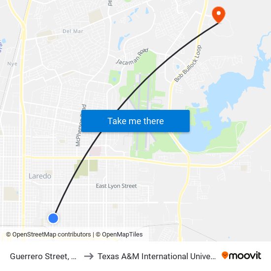 Guerrero Street, 401 to Texas A&M International University map