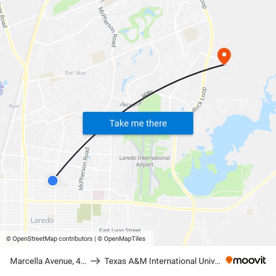 Marcella Avenue, 4508 to Texas A&M International University map