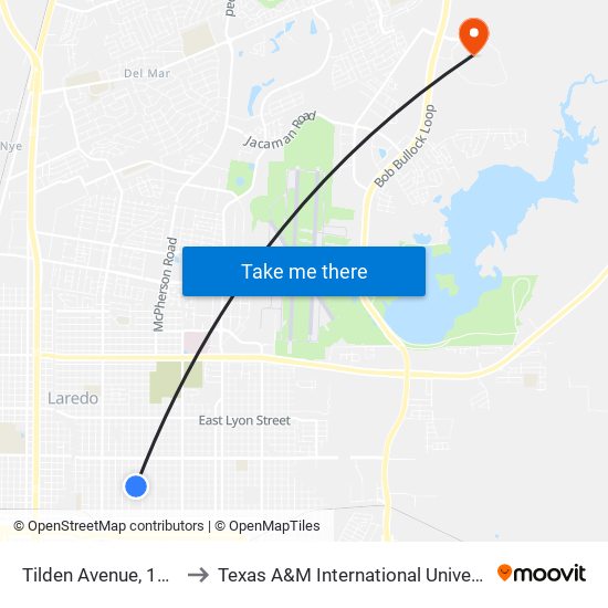 Tilden Avenue, 1873 to Texas A&M International University map