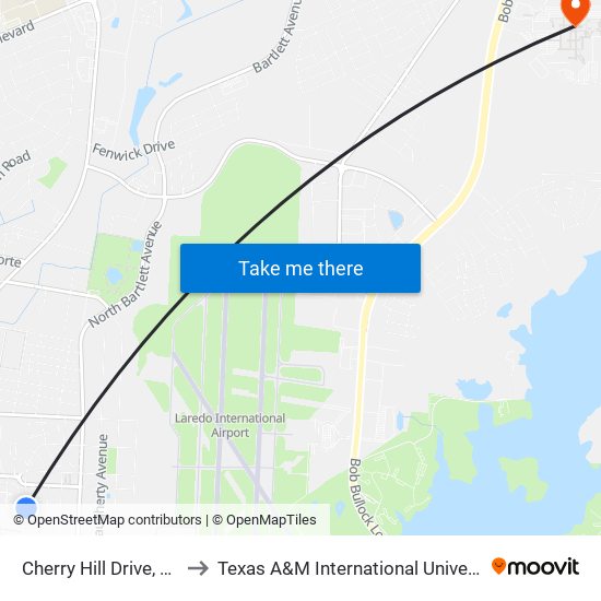 Cherry Hill Drive, 501 to Texas A&M International University map