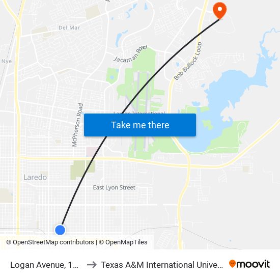 Logan Avenue, 1510 to Texas A&M International University map