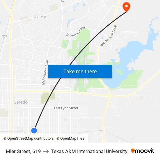Mier Street, 619 to Texas A&M International University map
